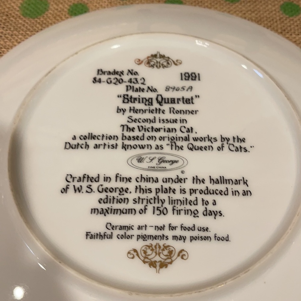 W. S. George Collector Plate - Picture 3 of 4